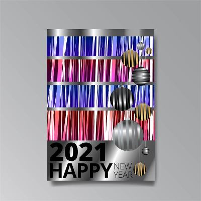 2021年新年快乐，奢华诱惑，闪亮glitch全息创意设计