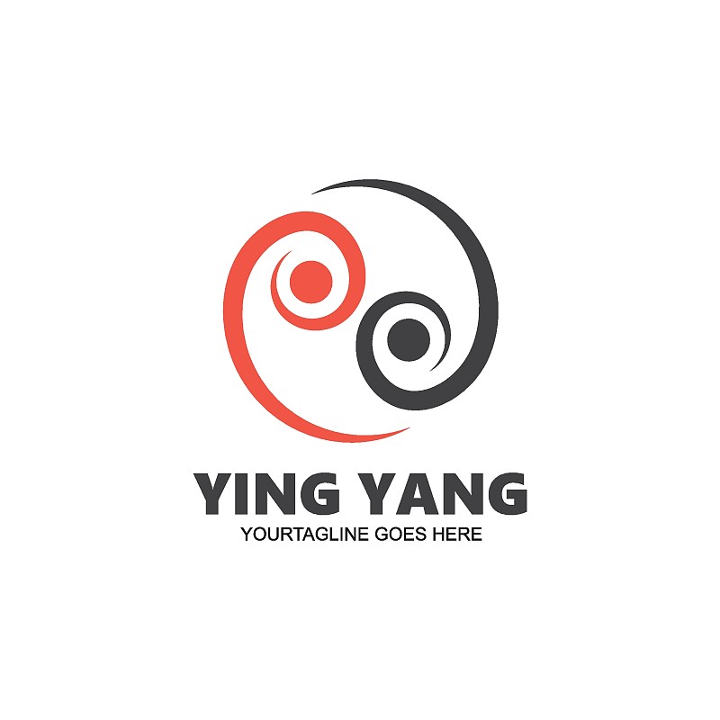 阴阳人概念设计矢量图标插画