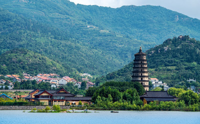 连云港花果山寺宝塔古建筑景观