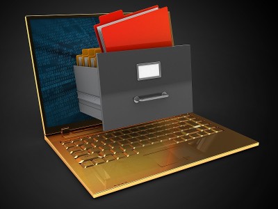 3d黄金电脑和档案