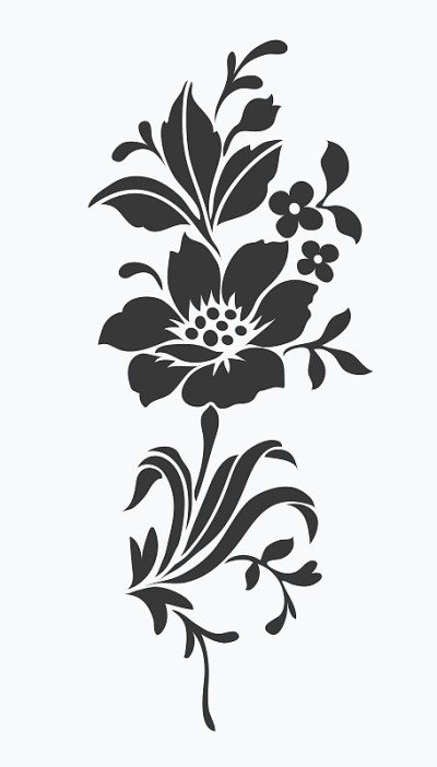 花孤立在白色，花图案设计。