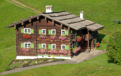 传统的木屋,Kleinwalsertal,奥地利