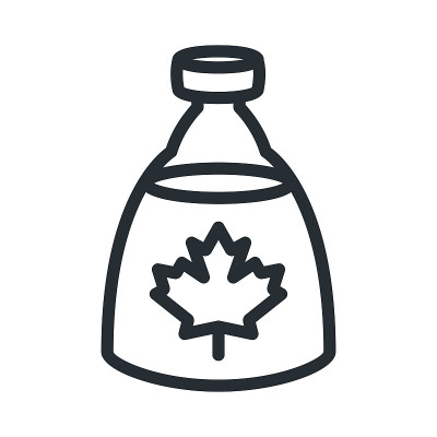 Maple Syrup Bottle Flat Line Stroke Icon Pictogram