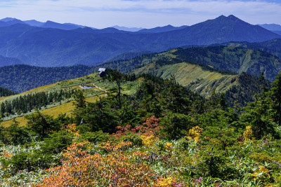 初秋的时候，在井驹武山上看到的上武山