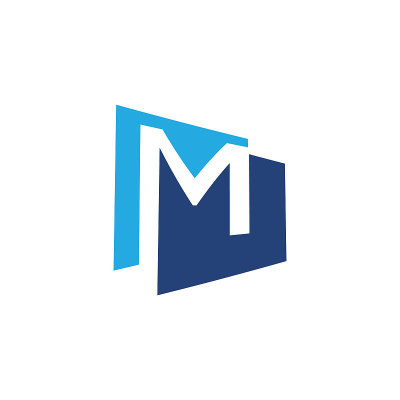 创意字母M矢量标志设计。
