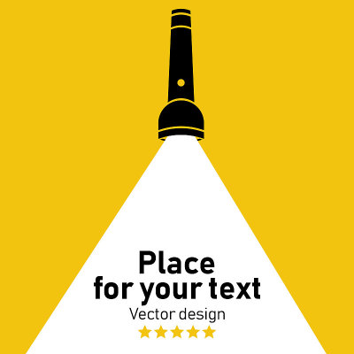 Vector flat flashlight.