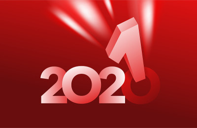 新年从2020年到2021年的红背