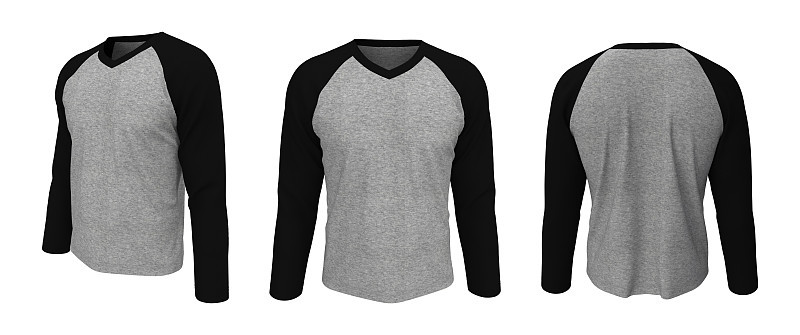 长袖raglan t恤模型