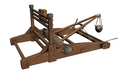 弩机，弹弓，3d可视化，插图