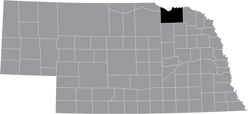 美国内布拉斯加州诺克斯县的位置地图