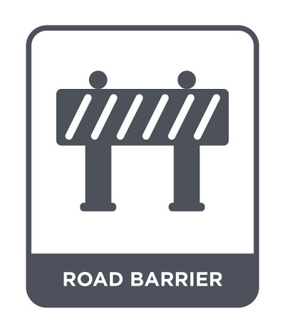 road barrier icon vector on white background, road