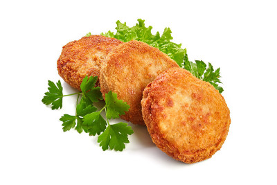 炸炸肉排孤立在白色背景