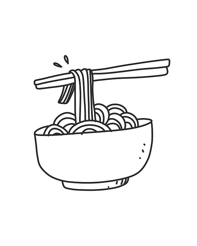 手绘的食物插图。