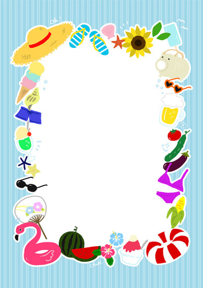 流行夏季手绘插画框架