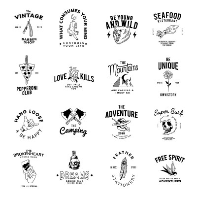 Vintage badge set