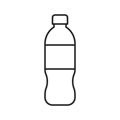 塑料瓶矢量插图，线条样式图标