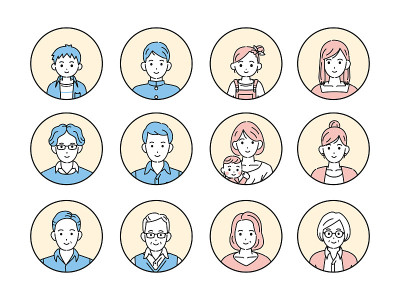 日本人图标插画