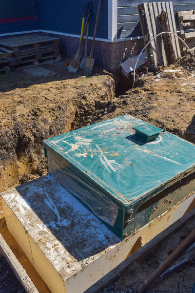 在兴建私人住宅时安装化粪池