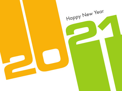 2021年新年快乐文本设计向量。