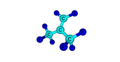 全氟异丁烯分子结构孤立在白色上