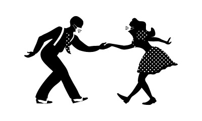 男男女女带着医用口罩跳舞