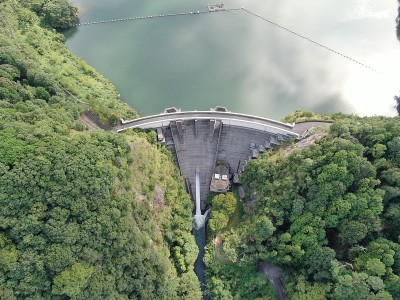 高畑湖景观，鸟瞰图