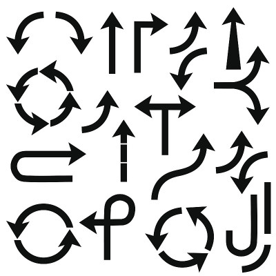 黑色的箭头。矢量图