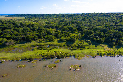 iSimangaliso湿地公园鸟瞰图。马普塔兰，南非东海岸夸祖鲁-纳塔尔省的一个地区。