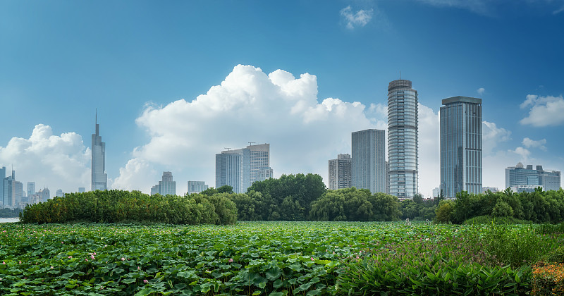 南京城市建筑景观的天际线