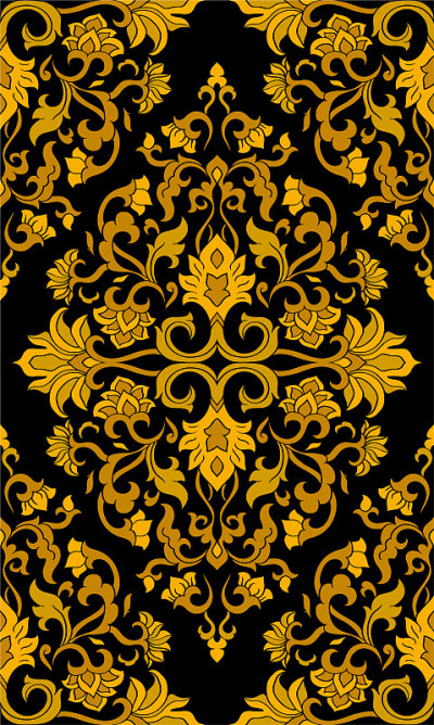 Oriental yellow floral ornament.