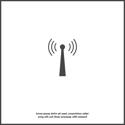 WiFi  transmitter  vector icon on gray background.