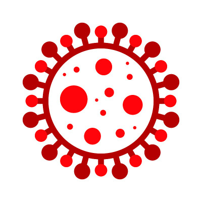 冠状病毒、Covid-19、nCOV、MERS-CoV新型冠状病毒细胞印记。Covid - 19红色