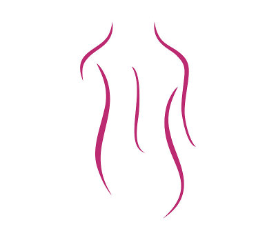 女性身体图标矢量插图
