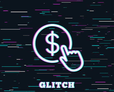 手按线图标。货币兑换的迹象。