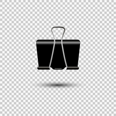 回形针图标孤立在白色背景。矢量插图。