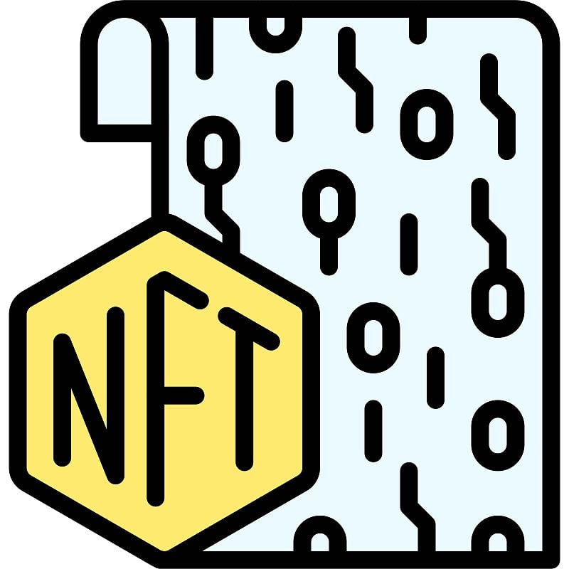 数字文件图标，NFT相关矢量插图