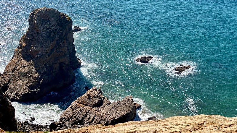 景观景观葡萄牙秋天秋天天空风景风景壮观的山海岩海浪点东湾西北岩山悬崖大西洋旅游旅游的旅游目的地