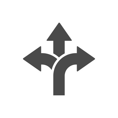 Three-way direction arrow icon