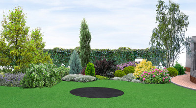 后院绿化，3d渲染
