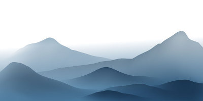 中国水墨画山水画春节快乐横幅卡片