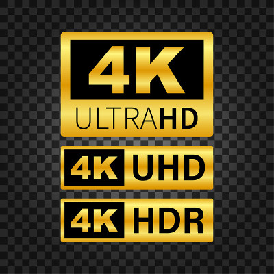 4K Ultra HD label. High technology. LED television