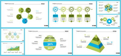 Business presentation slide template design set