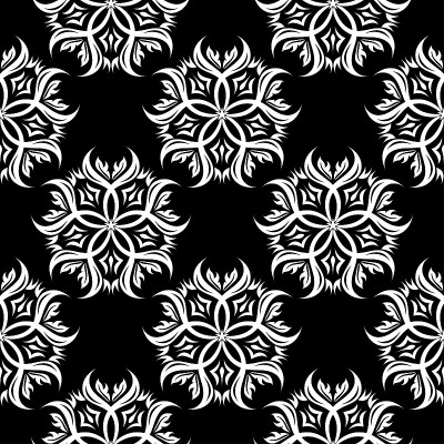 Floral seamless background. Monochrome black and w