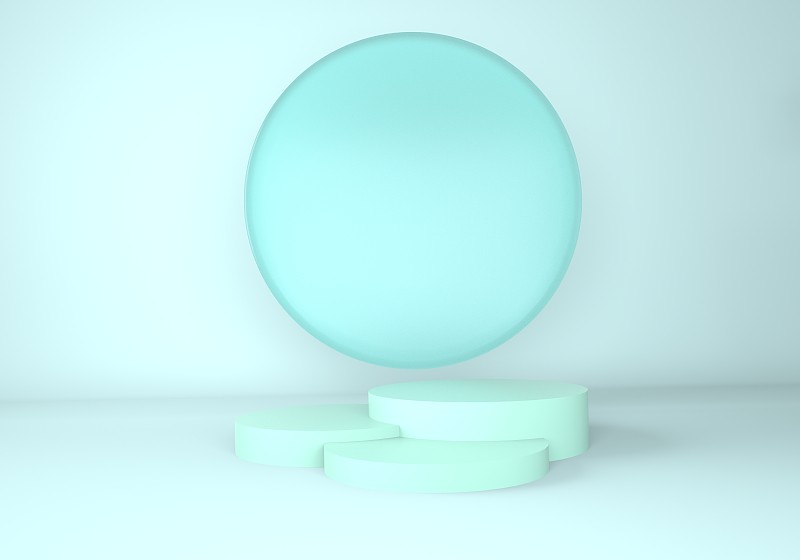 3d抽象背景，模拟场景几何形状平台的产品显示。