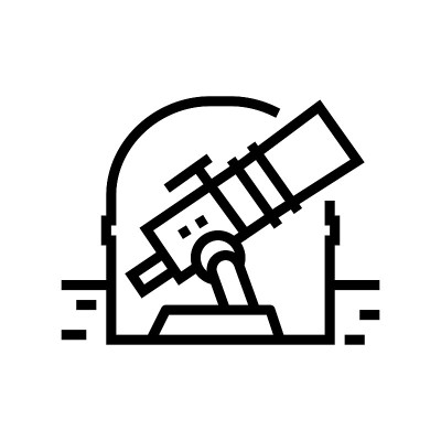 天文台望远镜线图标矢量图