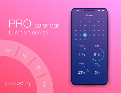 Fitness app. Ui ux design. UI design concept with 