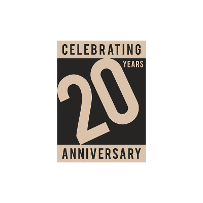20周年庆祝图标矢量股票插图设计模板。
