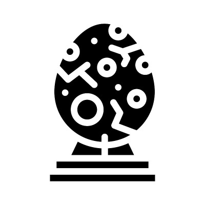 恐龙蛋博物馆展览字形图标矢量插图