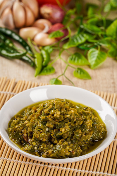 sambal cabe ijo的特写