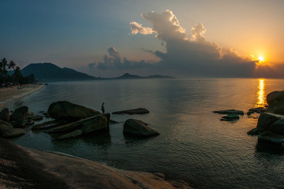 泰国苏梅岛拉迈海滩的海景